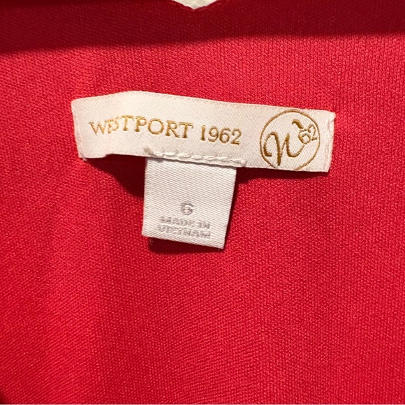 Westport 1962 Midi Dress Size 6 Red Brown Metallic Paisley Print V-Neck Casual - Picture 5 of 9